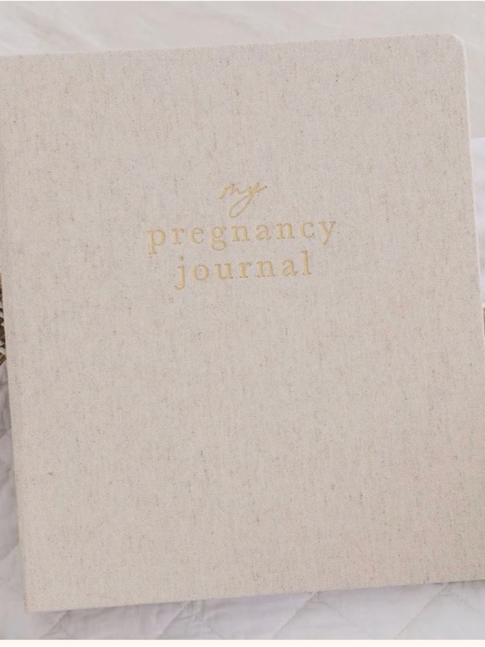 My Pregnancy Journal - Cream Linen Cover with Gold Foil